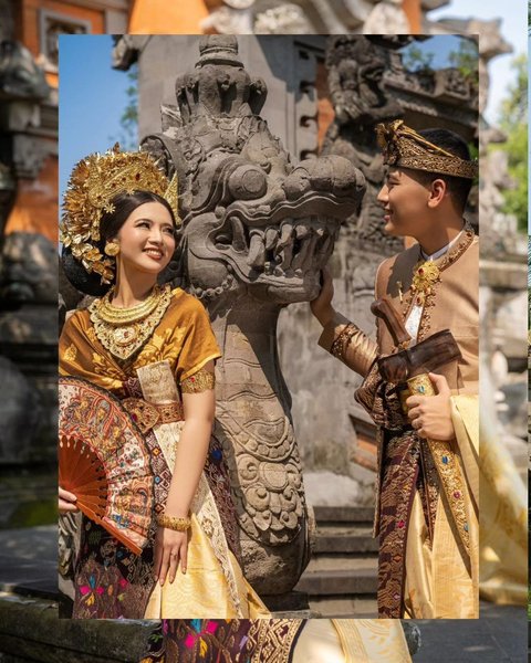 Potret Prewedding Iptu Hafiz Akbar & Angela Perkasa Berbalut Adat Bali Jelang Pernikahan