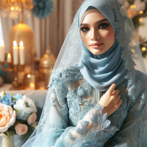 Tren Baju Gamis Perempuan Warna Ice Blue yang Cocok untuk Lebaran 2025