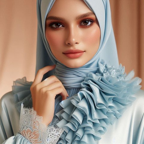 Tren Baju Gamis Perempuan Warna Ice Blue yang Cocok untuk Lebaran 2025