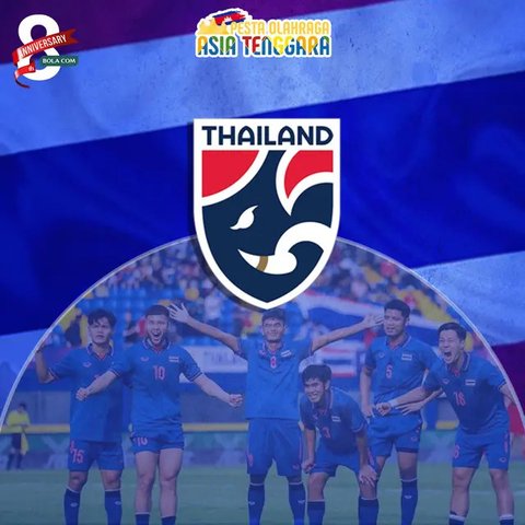 Selebrasi gelandang Timnas Thailand, Supachok Sarachat setelah mencetak gol penyeimbang 1-1 ke gawang Uzbekistan pada laga babak 16 besar Piala Asia 2023 di Al Janoub Stadium, Al Wakrah, Qata