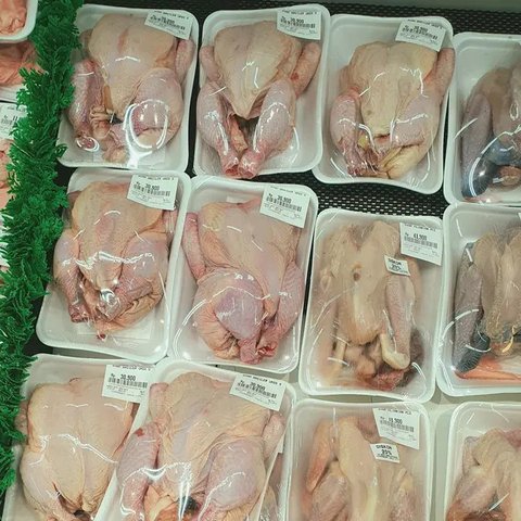 Ilustrasi daging ayam tanpa bulu.(