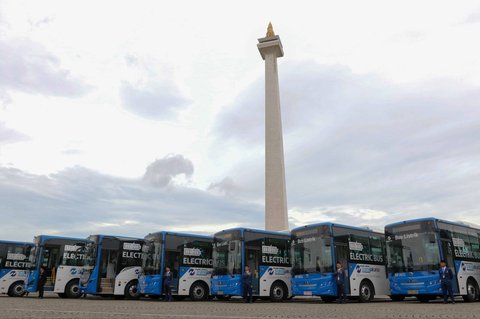 FOTO: Penampakan Ratusan Bus Listrik Baru TransJakarta, Siap Beroperasi Mulai Besok