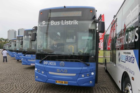 FOTO: Penampakan Ratusan Bus Listrik Baru TransJakarta, Siap Beroperasi Mulai Besok