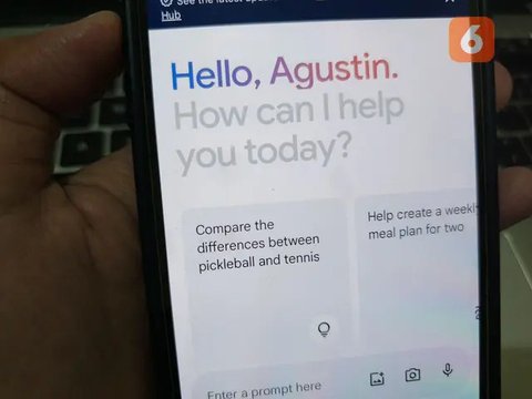 Chatbot AI Google Gemini saat dipakai dari browser iPhone (Liputan6.com/ Agustin Setyo Wardani).