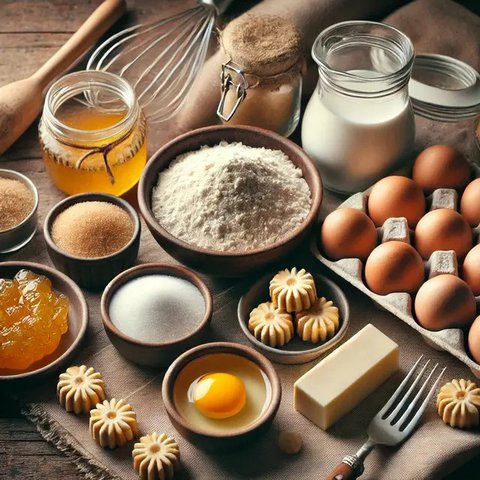 illustrasi nastar mini dalam toples copyright/ai generated