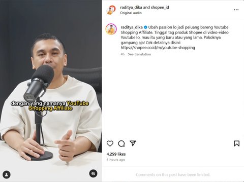 Coba Peluang Baru, Raditya Dika Bicara Tentang YouTube Shopping Affiliate