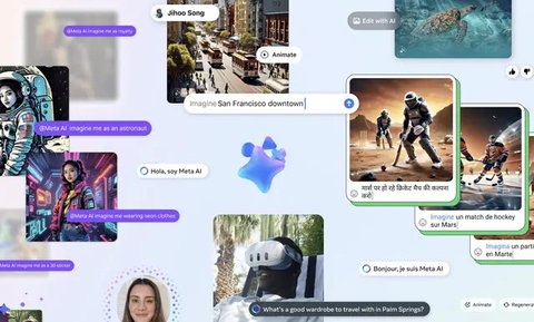 Fitur Meta AI yang kini sudah hadir di aplikasi WhatsApp. (Liputan6.com/Agustinus M. Damar)