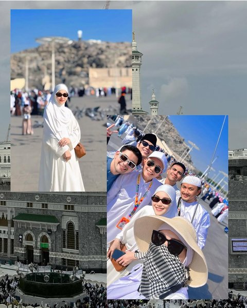 Potret Ayu Ting Ting Kenakan Gamis Serba Putih saat Umrah dengan Keluarga