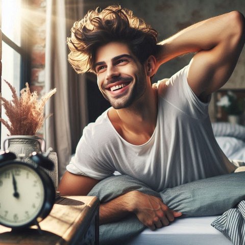 Ilustrasi Pria Bangun Tidur