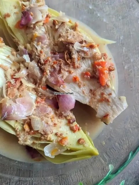 Olahan sayur putungo jantung pisang khas Gorontalo. Foto: Cookpad (Arfandi Ibrahim/Liputan6.com)