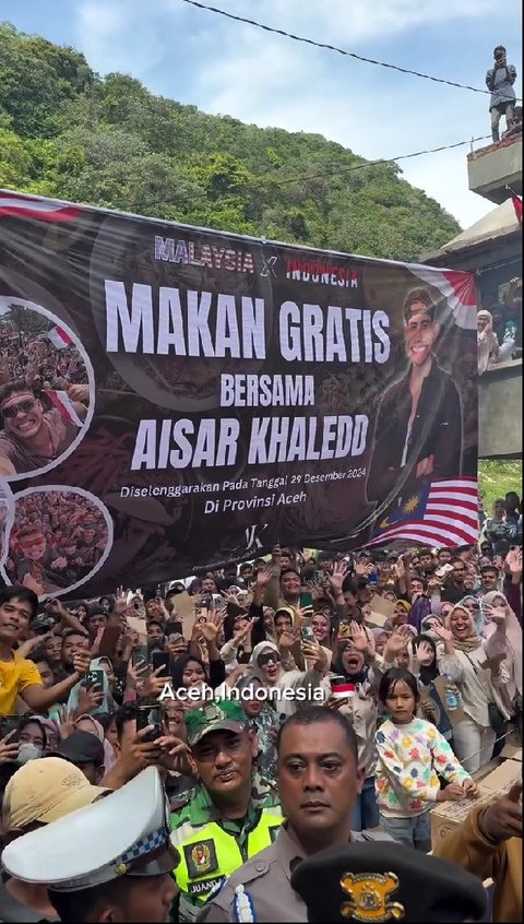 Potret Event Makan Bareng Aisar Khaled di Aceh, Disambut Meriah Bak Presiden Datang