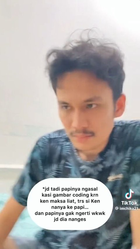 Sang ibu juga menjelaskan kronologi Ken menangis karena coding ini.