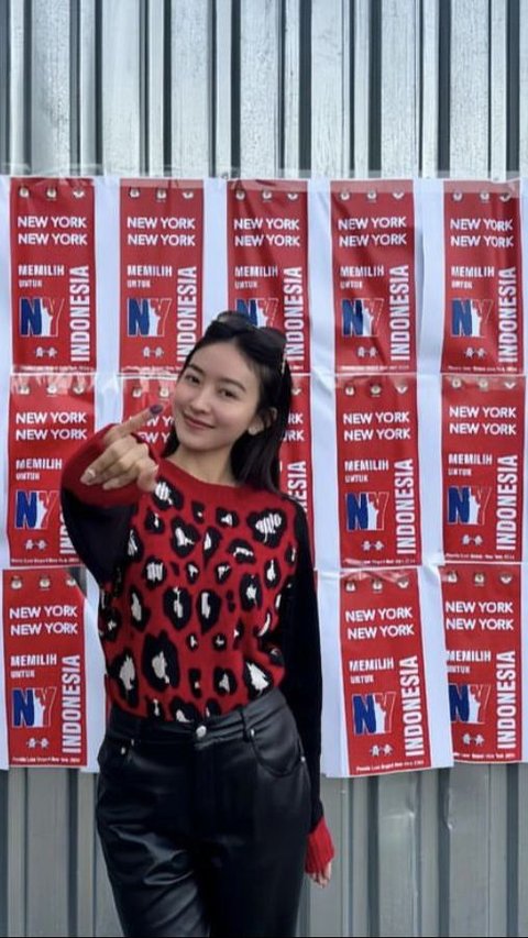 Natasha Wilona sudah menggunakan hak pilih suaranya di New York.<br>