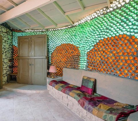 Very Unique, Portrait of a Luxury House with Decoration of Used Bottles