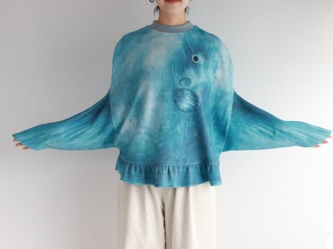 Very Funny, There is a Fish Model Sweater with Fins