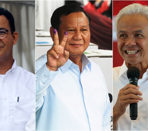 Quick Count SMRC 90% Suara Masuk: Anies 24%, Prabowo 58%, Ganjar 16%