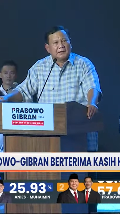 Prabowo: We Won in Quick Count According to All Survey Institutions, One Round, Must Not Be Arrogant
