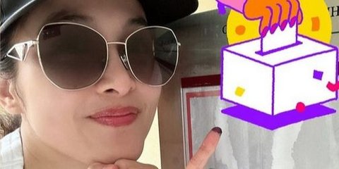 Potret Kompak Sandra Dewi dan Suami saat Nyoblos ke TPS, Penampilan Harvey Moeis Bikin Salfok 'Rafa Gede Lagi Nyoblos'