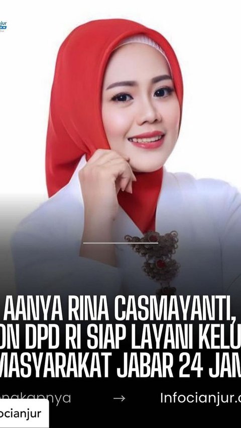 This is a portrait of Aanya Rina Casmayanti, an entrepreneur from Bandung who is running for the Regional Representative Council (DPD RI) for West Java.