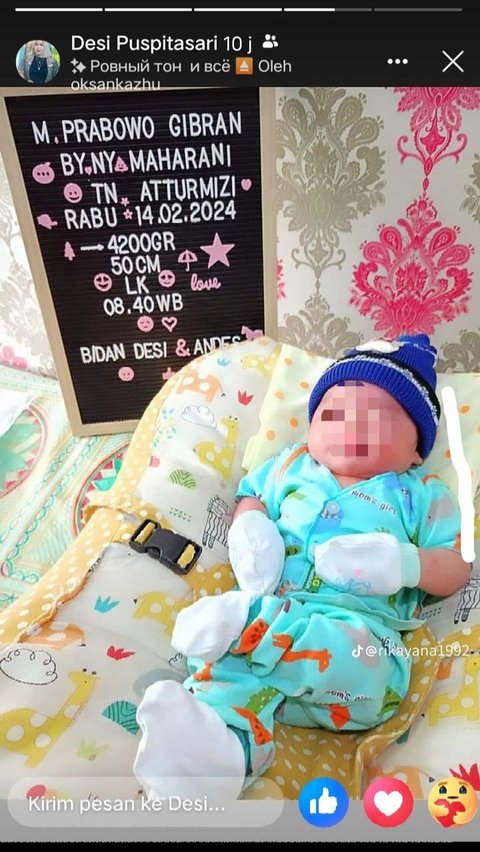 Lahir Bertepatan dengan Pemilu 2024, Nama Bayi Laki-laki Ini Bernama M. Prabowo Gibran