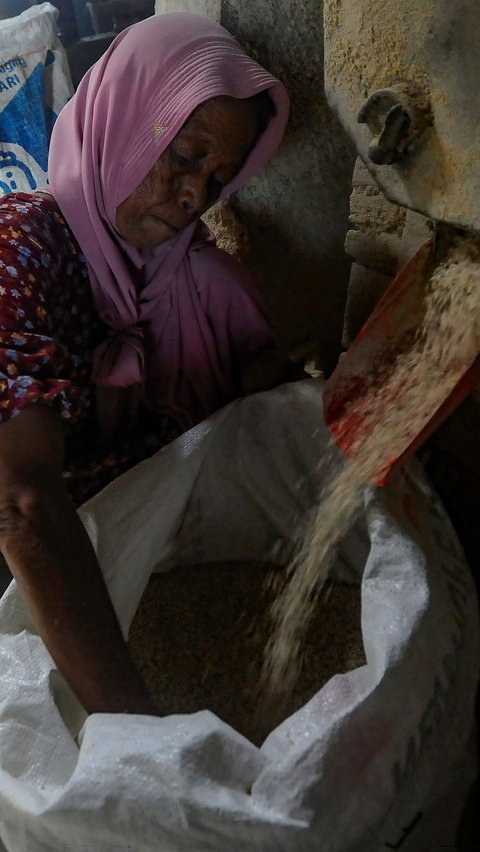 Warga melakukan penggilingan padi di kawasan Ciampea. Kenaikan ini disebabkan pasokan gabah dari petani terbatas akibat panen padi menurun. Foto: merdeka.com / Arie Basuki<br>