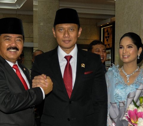 FOTO: Dampingi AHY Sertijab Menteri ATR BPN Indonesia Maju, Kecantikan Annisa Pohan Mencuri Perhatian