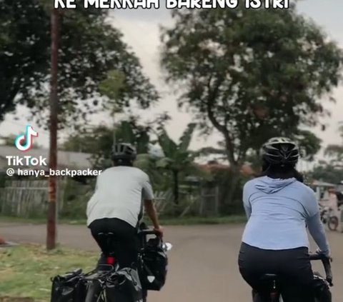 Sudah Keliling Indonesia, Pria Ini Niat Gowes dari Cimahi ke Makkah Bareng Istri, Dapat Banyak Doa dari Warganet