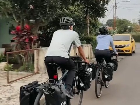 Sudah Keliling Indonesia, Pria Ini Niat Gowes dari Cimahi ke Makkah Bareng Istri, Dapat Banyak Doa dari Warganet