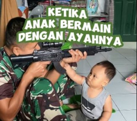 Ayah TNI Ajari 'Jurus Tembak Terjitu' ke Buah Hati Pertamanya, Momennya Gemas jadi Sorotan