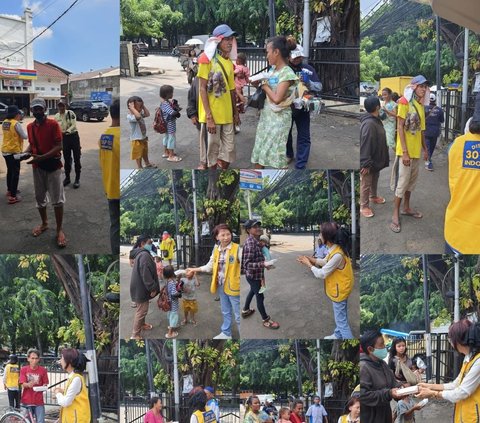Aksi Bagi-Bagi Seribu Nasi Kotak Lions Club di Tengah Isu Kelangkaan Beras