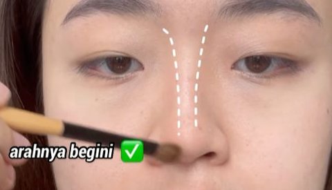 1. Make sure the contour of the nose is completely straight.