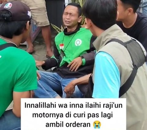 Diberi Ujian Bertubi, Driver Ojol Ini Menangis karena Motornya Hilang saat Ambil Orderan