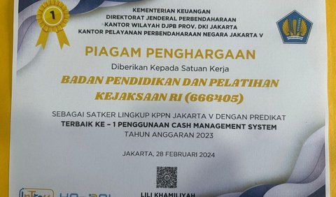 “Saat ini Badan Diklat Kejaksaan telah memiliki program-program perbaikan yang dilaksanakan secara nyata sehingga menghasilkan perubahan-perubahan, khususnya dalam peningkatan mutu penyelenggaraan diklat, baik diklat prioritas nasional maupun diklat organisasi Kejaksaan Agung,”