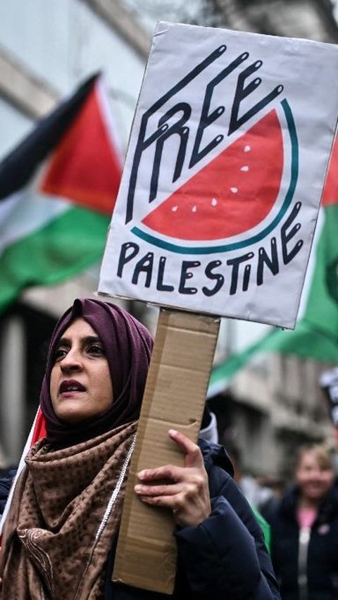 FOTO: Aksi Massa Pro Palestina di London Kembali Demo Tuntut Genjatan Senjata