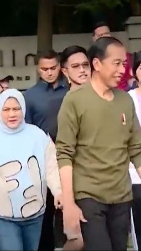 Iriana Jokowi Olahraga Bersama Suami Berbaju Warna Khas Prabowo Gibran