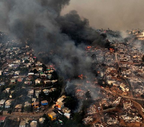 FOTO: Potret Kota di Chile Luluh Lantak Dilalap Kebakaran Hutan Dahsyat, 112 Orang Tewas