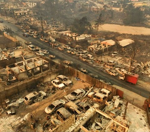 FOTO: Potret Kota di Chile Luluh Lantak Dilalap Kebakaran Hutan Dahsyat, 112 Orang Tewas