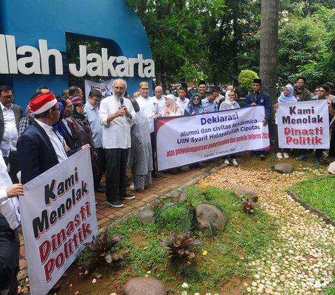 FOTO: Bacakan 'Seruan Ciputat', Sivitas Akedemika UIN Jakarta Desak Presiden Netral dan KPU Profesional di Pemilu 2024