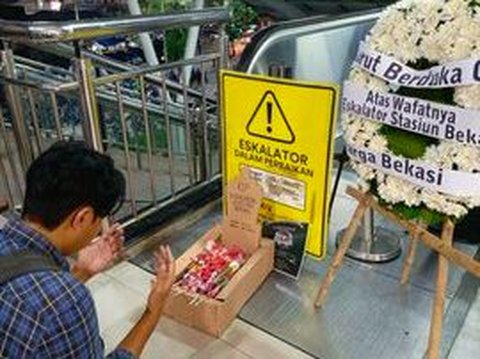 Viral Wreath 100 Days of Damaged Escalator at Bekasi Station, Attracting Foreign Media Attention