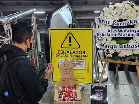 Viral Wreath 100 Days of Damaged Escalator at Bekasi Station, Attracting Foreign Media Attention