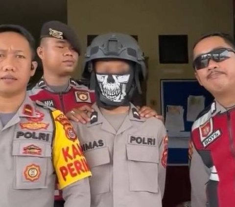 Mengejutkan Status Polisi Gadungan, Pakai Helm Wajah Ditutupi Masker Tengkorak