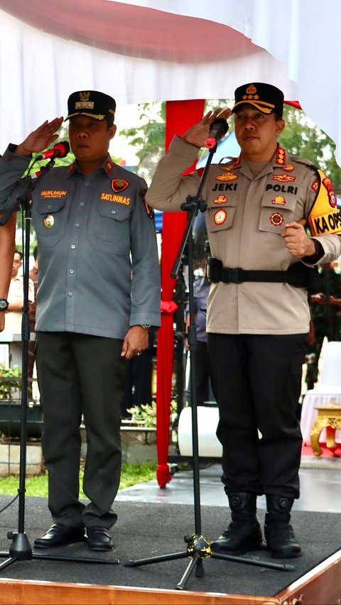 Satgas Linmas TNI-Polri Pekanbaru Apel Gelar Pasukan Demi Sukseskan Pemilu 2024