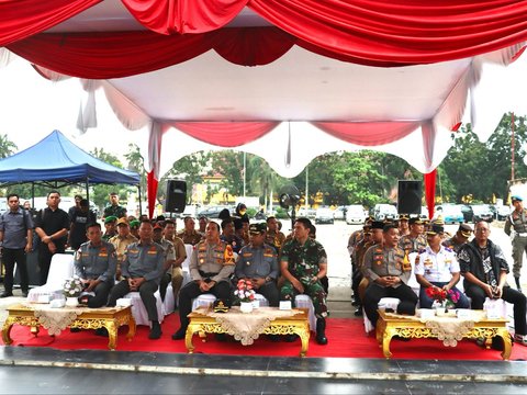 Satgas Linmas TNI-Polri Pekanbaru Apel Gelar Pasukan Demi Sukseskan Pemilu 2024