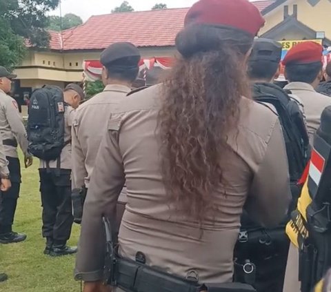 Lama Tugas di Lapangan, Polisi Ini Ikut Apel dengan Rambut Gondrong