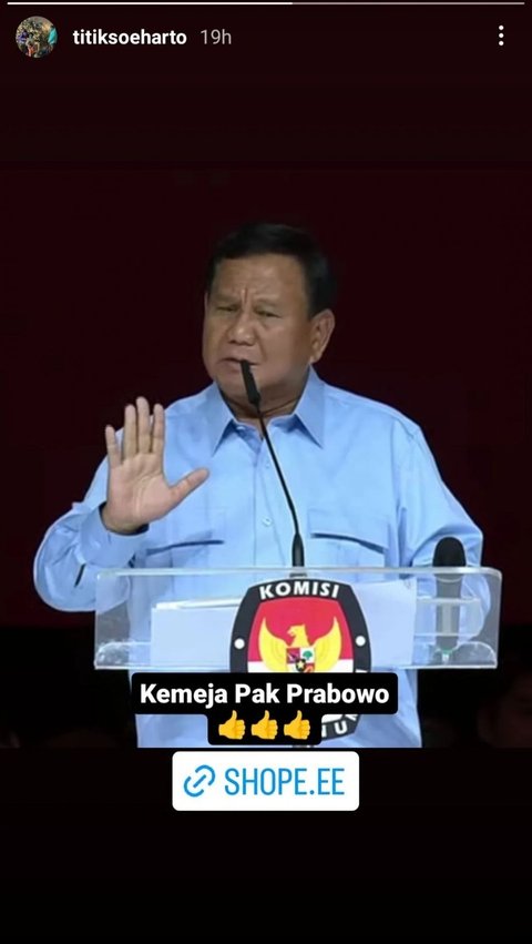Titiek Soeharto Spills Blue Shirt Prabowo During Presidential Campaign, The Price is Astonishing