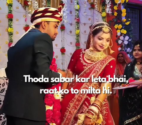 Groom Impatiently Wants to Kiss His Bride on the Wedding Stage, Bride Refuses Until She Pouts