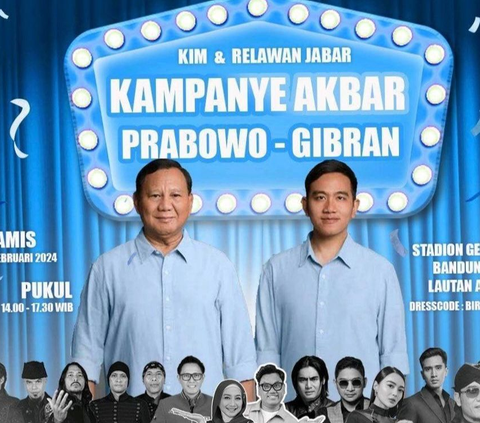 Kampanye Prabowo-Gibran 8 Februari 2024 di Bandung, Ada Wika Salim hingga Dewa 19