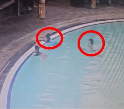 Caught on CCTV! Tamara Tyasmara's Boyfriend Repeatedly Drowns Dante in the Swimming Pool