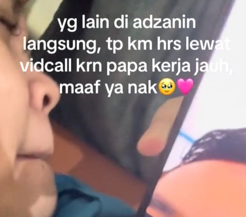 Momen Haru Pria Azani Anaknya yang Baru Lahir Lewat Video Call, Tak Bisa Hadir karena Kerja di Pedalaman