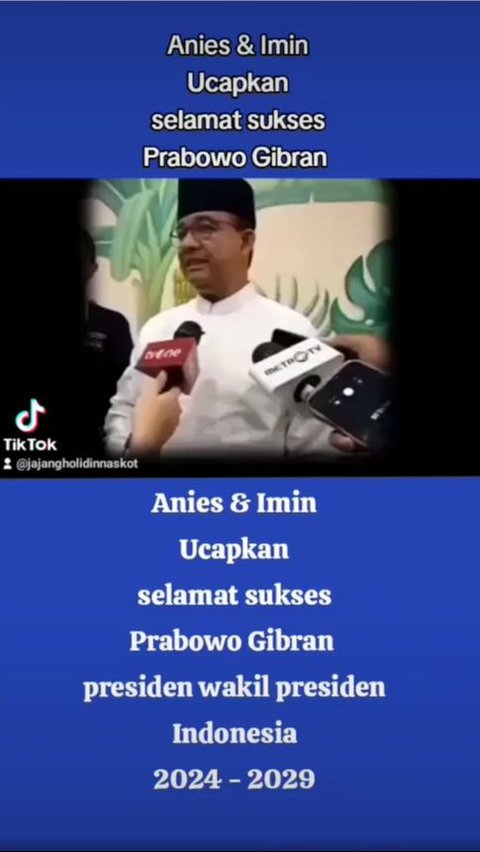 Video Anies Ucapkan Selamat ke Prabowo Usai Terpilih Jadi Presiden, Begini Faktanya Sebenarnya